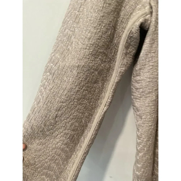 Chico's Duster Open Tan Long Sleeve Reversible with Pockets Textured Size 3 1409 - Picture 4 of 11